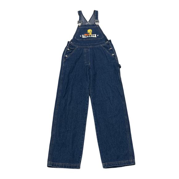 Warner Bros Pants - Tweety Bird Vintage Warner Bros Women’s Medium Denim Embroidered Overalls Retro